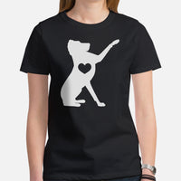 Great Dane Dog Themed Clothes - Funny Canine Tee Shirts For Humans - Gifts for Dog Moms, Dads & Lovers - Great Dane High-fives T-Shirt - Black, Women