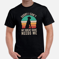 Great Dane Dog Themed Clothes - Funny Canine Tee Shirts For Humans - Gifts for Dog Moms, Dads & Lovers - My Great Dane Needs Me T-Shirt - Black, Men