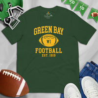 Green Bay T-Shirt - Wisconsin Shirt - Game Day Shirt - Vintage Football Shirt - Gift for Football Fan & Lover - Green Bay Est.1919 T-Shirt - Forest