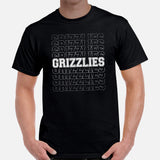 Grizzlies Mascot T-Shirt - Football Fanatic Vintage Graphic Shirt: Retro Style, Ideal Gifts for Football Supporters - Game Day Shirt - Black, Men