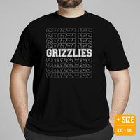 Grizzlies Mascot T-Shirt - Football Fanatic Vintage Graphic Shirt: Retro Style, Ideal Gifts for Football Supporters - Game Day Shirt - Black, Plus Size