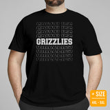 Grizzlies Mascot T-Shirt - Football Fanatic Vintage Graphic Shirt: Retro Style, Ideal Gifts for Football Supporters - Game Day Shirt - Black, Plus Size