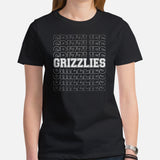 Grizzlies Mascot T-Shirt - Football Fanatic Vintage Graphic Shirt: Retro Style, Ideal Gifts for Football Supporters - Game Day Shirt - Black, Women