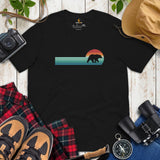 Grizzly Bear T-Shirt - Mama & Papa Bear Shirt - Gifts for Outdoorsmen, Campers, Nature & Animal Lovers - Cubs Shirt - Vintage Bear T-Shirt - Black