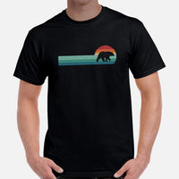 Grizzly Bear T-Shirt - Mama & Papa Bear Shirt - Gifts for Outdoorsmen, Campers, Nature & Animal Lovers - Cubs Shirt - Vintage Bear T-Shirt - Black, Men