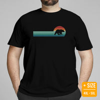 Grizzly Bear T-Shirt - Mama & Papa Bear Shirt - Gifts for Outdoorsmen, Campers, Nature & Animal Lovers - Cubs Shirt - Vintage Bear T-Shirt - Black, Plus Size