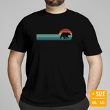 Grizzly Bear T-Shirt - Mama & Papa Bear Shirt - Gifts for Outdoorsmen, Campers, Nature & Animal Lovers - Cubs Shirt - Vintage Bear T-Shirt - Black, Plus Size