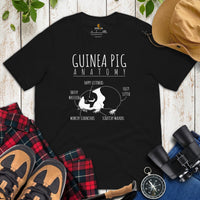 Guinea Pig Anatomy T-Shirt - Furry Potato Shirt - Cavy Whisperer & Lovers Shirt - Gift for Rodent Dad/Mom & Pet Owners - Zoology Tee - Black