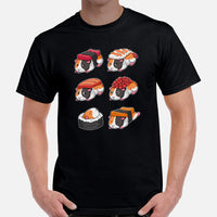 Guinea Pig Nigiri Sushi T-Shirt - Furry Potato Shirt - Cavy Whisperer & Lovers Tee - Gift for Hamster, Rodent Dad/Mom & Pet Owners - Black, Men