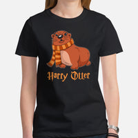 Harry Otter Shirt - Camping & Hunting Shirt - Gifts for Outdoorsmen, Campers, Hunters, Nature & Animal Lovers - Happy, Happier Camper Shirt - Black, Women