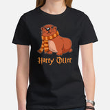 Harry Otter Shirt - Camping & Hunting Shirt - Gifts for Outdoorsmen, Campers, Hunters, Nature & Animal Lovers - Happy, Happier Camper Shirt - Black, Women