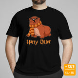 Harry Otter Shirt - Camping & Hunting Shirt - Gifts for Outdoorsmen, Campers, Hunters, Nature & Animal Lovers - Happy, Happier Camper Shirt - Black, Plus Size