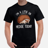 Camping Shirt - Hedgehog T-Shirt - Gifts for Outdoorsmen, Nature & Animal Lovers - Porcupine T-Shirt - I'm A Little On Hedge Today T-Shirt - Black, Men