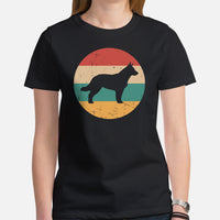 Heeler Dog Themed Clothes & Attire - Canine Tee Shirt For Humans - Gifts for Dog Owners & Lovers - Retro Australian Cattle Dog T-Shirt - Black, Women