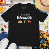 Heeler Dog Themed Clothes & Attire - Canine Tee Shirt & Outfit For Humans - Gifts for Tacos & Dog Lovers - I'm A Simple Woman T-Shirt - Black