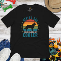Heeler Dog Themed Clothes & Attire - Funny Canine Tee Shirt For Humans - Gifts for Dog Dads & Lovers - Vintage Heeler Dad T-Shirt - Black