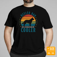 Heeler Dog Themed Clothes & Attire - Funny Canine Tee Shirt For Humans - Gifts for Dog Dads & Lovers - Vintage Heeler Dad T-Shirt - Black, Plus Size