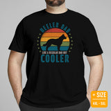 Heeler Dog Themed Clothes & Attire - Funny Canine Tee Shirt For Humans - Gifts for Dog Dads & Lovers - Vintage Heeler Dad T-Shirt - Black, Plus Size