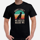 Heeler Dog Themed Clothes & Attire - Funny Canine Tee Shirt For Humans - Gifts for Dog Moms, Dads & Lovers - My Heeler Needs Me T-Shirt - Black, Men