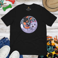 Heeler Dog Themed Clothes & Attire - Funny Canine Tee Shirt & Outfit For Humans - Gifts for Cat & Dog Lovers - Cute Yin Yang T-Shirt - Black