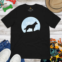 Heeler Dog Themed Clothes & Attire - Funny Canine Tee Shirt & Outfit For Humans - Gifts for Dog Lovers & Owners - Over The Moon T-Shirt - Black