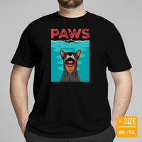 Heeler Dog Themed Clothes & Attire - Funny Canine Tee Shirt & Outfit For Humans - Gifts for Dog Lovers & Owners - The Paws T-Shirt - Black, Plus Size