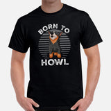 Heeler Dog Themed Clothes & Attire - Funny Canine Tee Shirt & Outfit For Humans - Gifts for Dog Moms, Dads & Lovers - Born To Howl Tee - Black, Men