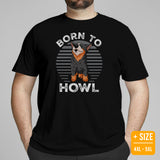 Heeler Dog Themed Clothes & Attire - Funny Canine Tee Shirt & Outfit For Humans - Gifts for Dog Moms, Dads & Lovers - Born To Howl Tee - Black, Plus Size