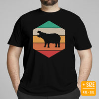 Hippo T-Shirt - Presents, Gift Ideas for Outdoorsmen, Hunters, Nature & Animal Lovers - Safari Squad Shirt - Vintage Hippopotamus T-Shirt - Black, Plus Size