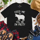 Hippopotamus T-Shirt - Pygmy Hippo, River Horse Shirt - Ideal Gift for Hippo & Wild Animal Lovers - Feed Me & Tell Me I'm Pretty Shirt - Black