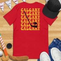 Calgary T-Shirt - Hockey Tee - Ice Hockey Shirt - Game Day Shirt - Vintage Hockey T-Shirt - Canada Shirt - Gift for Hockey Player & Lover - Red