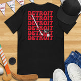 Detroit T-Shirt - DET Shirt - Michigan T-Shirt - Game Day Shirt - Ice Hockey T-Shirt - Retro Hockey Shirt - Gift for Hockey Player & Lover - Black