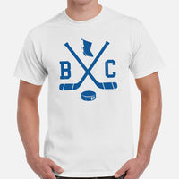 Hockey Game Outfit & Attire - Bday & Christmas Gift Ideas for Hockey Players & Goalies - Retro Vancouver Hockey Emblem Fanatic T-Shirt - White, Men