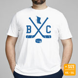 Hockey Game Outfit & Attire - Bday & Christmas Gift Ideas for Hockey Players & Goalies - Retro Vancouver Hockey Emblem Fanatic T-Shirt - White, Plus Size