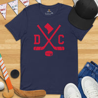 DC Shirt - Washington T-Shirt - WA Shirt - Hockey Shirt - Game Day Shirt - Retro Hockey Shirt - Gift for Hockey Player & Lover - DC T-Shirt - Navy
