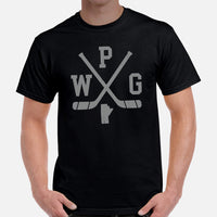 Winnipeg T-Shirt - Canada Shirt - Hockey Tee - Game Day Shirt - Ice Hockey Shirt - Vintage Hockey T-Shirt - Gift for Hockey Player & Lover - Black, Men