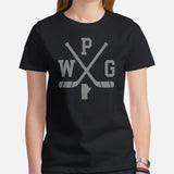 Winnipeg T-Shirt - Canada Shirt - Hockey Tee - Game Day Shirt - Ice Hockey Shirt - Vintage Hockey T-Shirt - Gift for Hockey Player & Lover - Black, Women
