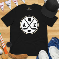 AZ T-Shirt - Arizona T-Shirt - Arizona Tee Shirt - Hockey Tee - Hockey Shirt - Game Day Shirt - Retro Hockey Shirt - Gift for Hockey Lover - Black