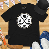 AZ T-Shirt - Arizona T-Shirt - Arizona Tee Shirt - Hockey Tee - Hockey Shirt - Game Day Shirt - Retro Hockey Shirt - Gift for Hockey Lover - Black