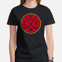 Calgary T-Shirt - Canada Shirt - Hockey Tee - Game Day Shirt - Ice Hockey Shirt - Vintage Hockey T-Shirt - Gift for Hockey Player & Lover - Black, Women