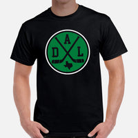 DAL T-Shirt - Texas T-Shirt - Dallas T-Shirt - Hockey Tee - Hockey Shirt - Game Day Shirt - Vintage Hockey T-Shirt - Gift for Hockey Player - Black, Men