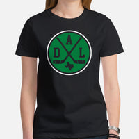 DAL T-Shirt - Texas T-Shirt - Dallas T-Shirt - Hockey Tee - Hockey Shirt - Game Day Shirt - Vintage Hockey T-Shirt - Gift for Hockey Player - Black, Women