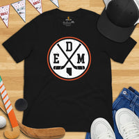 EDM T-Shirt - Edmonton T-Shirt - Canada Shirt - Game Day Shirt - Ice Hockey Shirt - Vintage Hockey T-Shirt - Gift for Hockey Player & Lover - Black