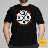 EDM T-Shirt - Edmonton T-Shirt - Canada Shirt - Game Day Shirt - Ice Hockey Shirt - Vintage Hockey T-Shirt - Gift for Hockey Player & Lover - Black, Plus Size