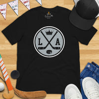 LA Shirt - Los Angeles T-Shirt - California T-Shirt - Ice Hockey T-Shirt - Game Day Shirt - Retro Hockey Shirt - Gift for Hockey Player - Black
