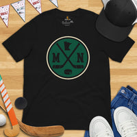 Minnesota T-Shirt - MN Shirt - Hockey Tee - Game Day Shirt - Ice Hockey Shirt - Vintage Hockey T-Shirt - Gift for Hockey Lover - MN T-Shirt - Black