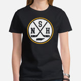 Tennessee T-Shirt - Nashville Shirt - Hockey Tee - Hockey Shirt - Game Day Shirt - Vintage Hockey T-Shirt - Gift for Hockey Player & Lover - Black, Women
