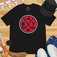 NYC Shirt - New York T-Shirt - NY Shirt - Hockey Tee - Game Day Shirt - Ice Hockey Shirt - Vintage Hockey T-Shirt - Gift for Hockey Player - Black