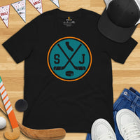 San Jose Shirt - California T-Shirt - CA T-Shirt - Ice Hockey Shirt - Game Day Shirt - Retro Hockey Shirt - Gift for Hockey Player & Lover - Black