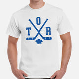 Hockey Game Outfit & Attire - Bday & Christmas Gift Ideas for Hockey Players - Retro Toronto Hockey Emblem Fanatic Tee - White, Men